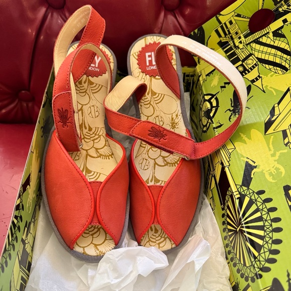 NIB! Fly London Red Cupido Sandals, 37 (6.5) - Picture 11 of 11